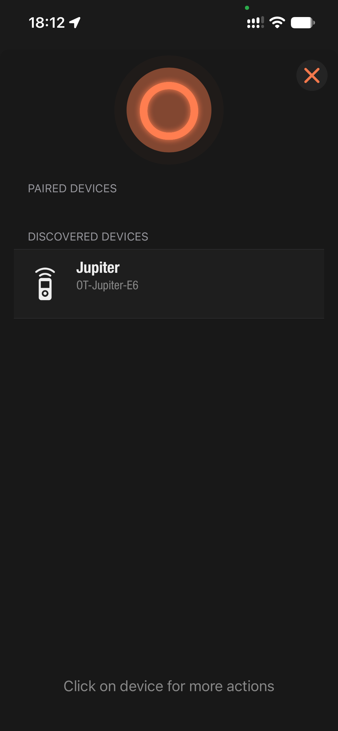 Jupiter listed under Discovered devices