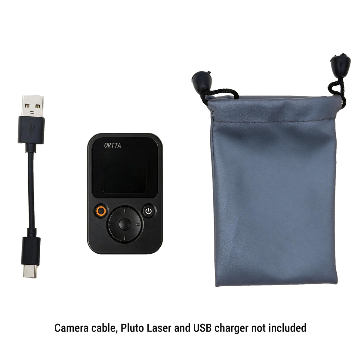 Ortta Pluto 2 box contents. Laser pointer and cables not included