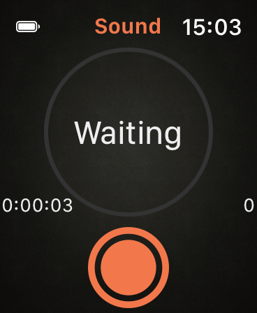 Sound trigger running, showing Waiting